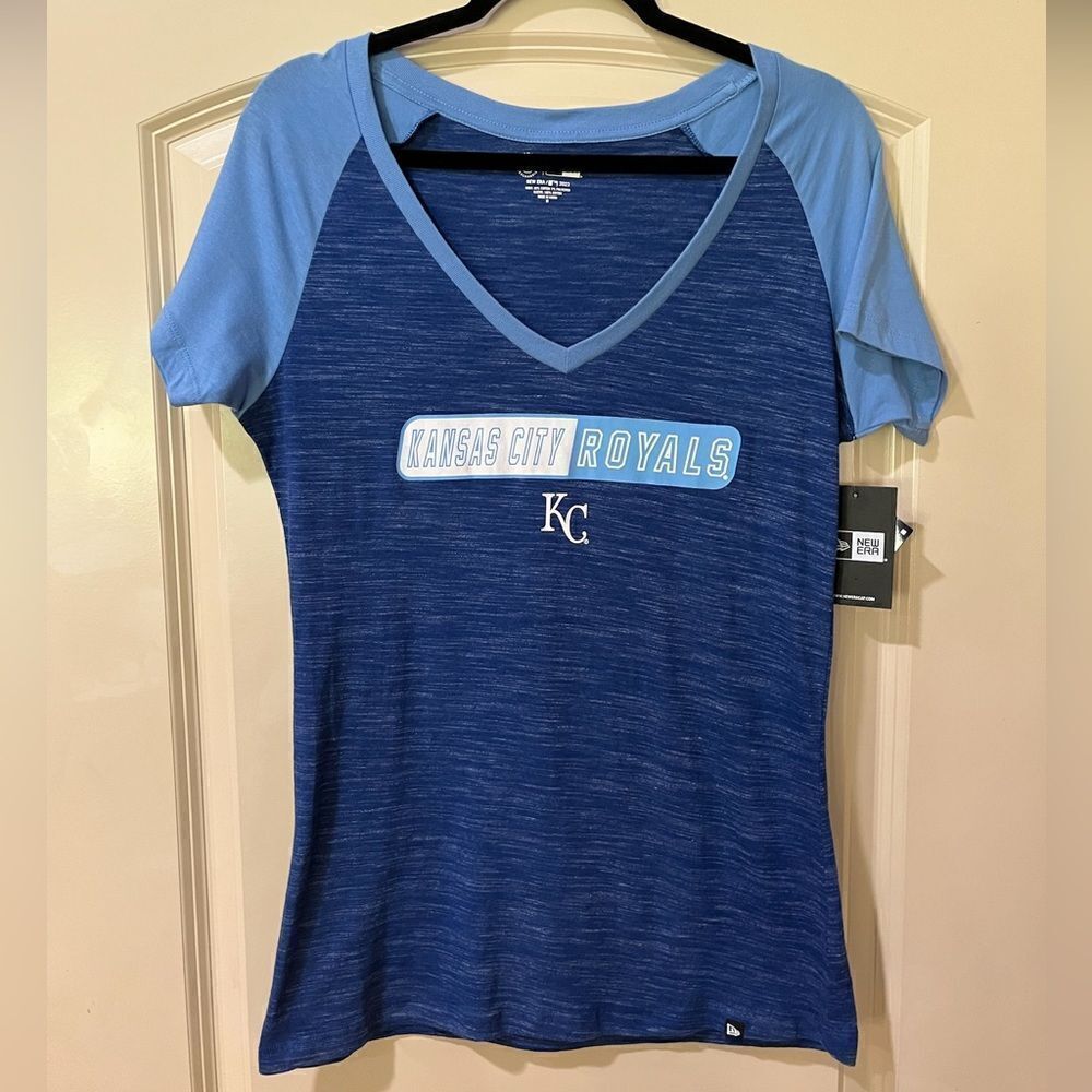 NWT NEW ERA Kansas City Royals Baseball Tee T-shirt Blue Women’s Size Medium